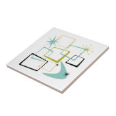 Retro atoomtijdperk sterren Boomerang Mid Century Tegeltje (Zijkant)