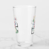 Retro atoomvierkanten sterren Boomerang Mid Centur Glas (Links)