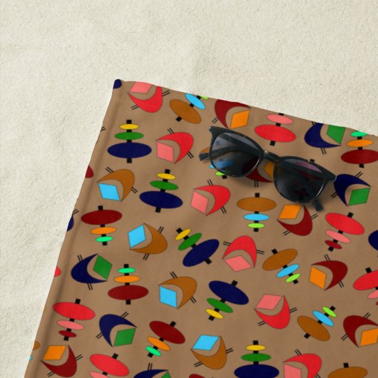 Retro atoomvormen strandlaken (In situ)