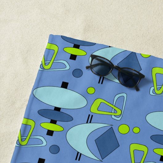 Retro atoomvormen strandlaken (In situ)