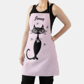 Retro atoomzwart kattespeciaal keukenplatform schort (Insitu)