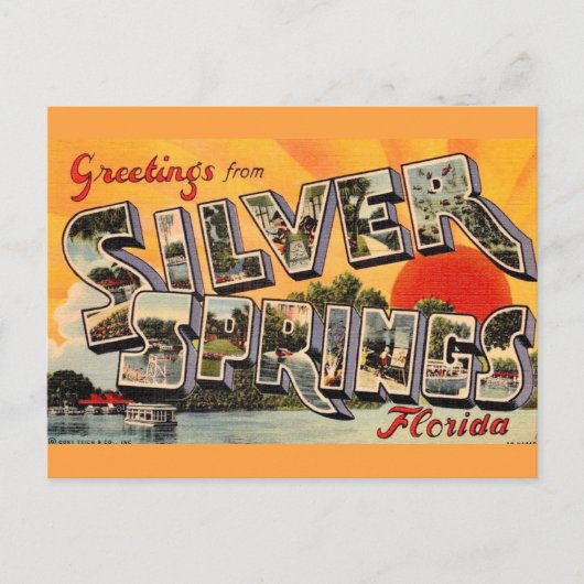 Retro attractie Silver Springs  Briefkaart (Voorkant)