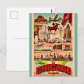 Retro attracties in Chicago Briefkaart (Voorkant / Achterkant)