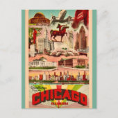 Retro attracties in Chicago Briefkaart (Voorkant)