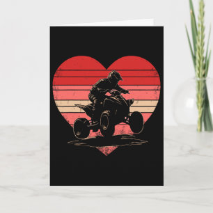 Retro Atv 4 Wheelers Hart Valentijnsdag Dames Here Kaart