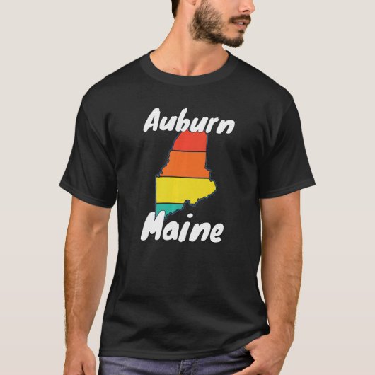 Retro Auburn ME Maine City Apparel Souvenir T-shirt (Voorkant)