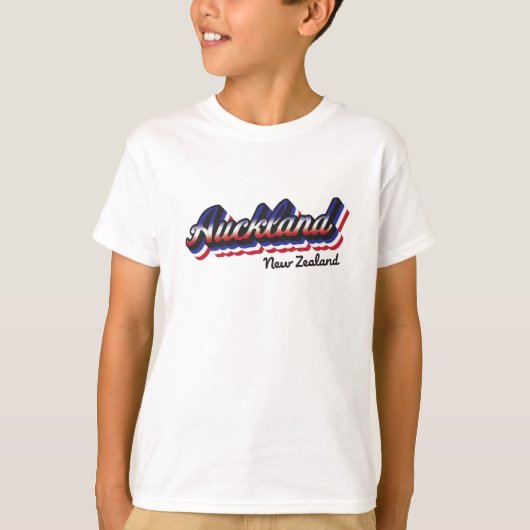 Retro Auckland New Zealand Kinder T-Shirt (Voorkant)