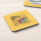 Retro audio boombox. bier onderzetter (Linkerzijde)