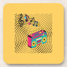 Retro audio boombox. bier onderzetter
