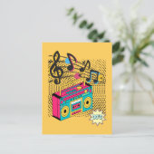 Retro audio boombox. briefkaart (Staand voorkant)