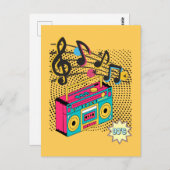 Retro audio boombox. briefkaart (Voorkant / Achterkant)