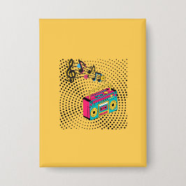 Retro audio boombox. button