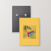 Retro audio boombox. button (Voorkant / Achterkant)