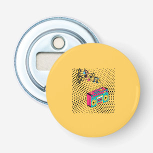 Retro audio boombox. button flesopener