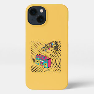 Retro audio boombox. iPhone 13 hoesje