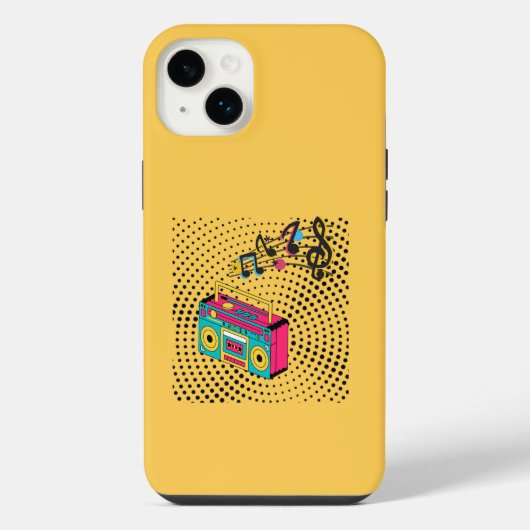 Retro audio boombox. iPhone hoesje (Achterkant)