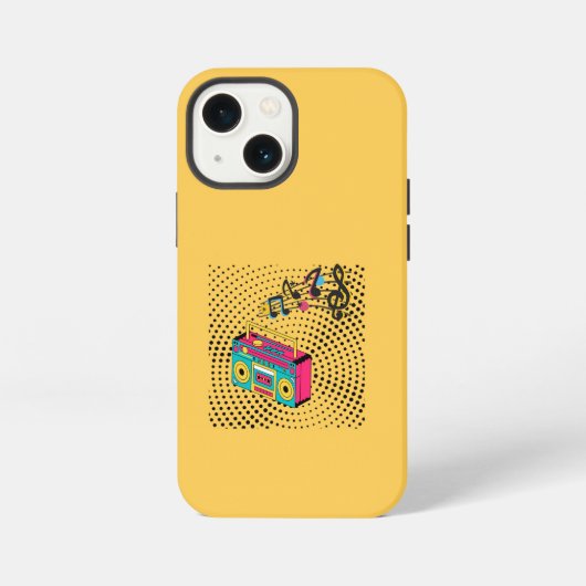Retro audio boombox. iPhone hoesje (Achterkant)