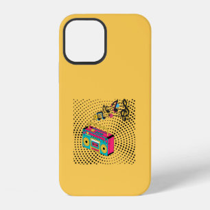 Retro audio boombox. iPhone 12 hoesje