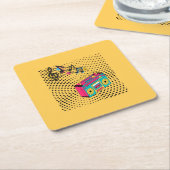 Retro audio boombox. kartonnen onderzetters (Schuin)