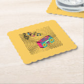 Retro audio boombox. kartonnen onderzetters (Gebogen)