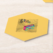 Retro audio boombox. kartonnen onderzetters (Schuin)