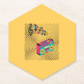 Retro audio boombox. kartonnen onderzetters (Voorkant)