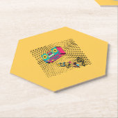 Retro audio boombox. kartonnen onderzetters (Schuin)