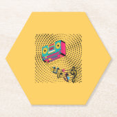 Retro audio boombox. kartonnen onderzetters (Voorkant)