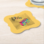 Retro audio boombox. kartonnen onderzetters (Gekanteld)