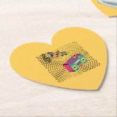 Retro audio boombox. kartonnen onderzetters (Gekanteld)