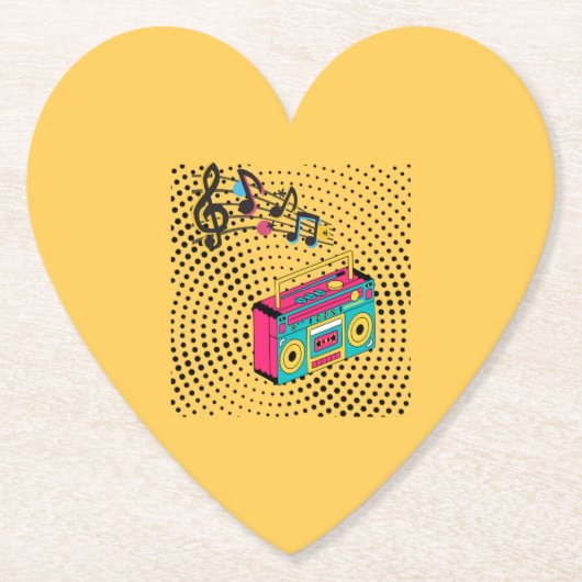 Retro audio boombox. kartonnen onderzetters (Voorkant)