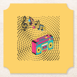 Retro audio boombox. kartonnen onderzetters