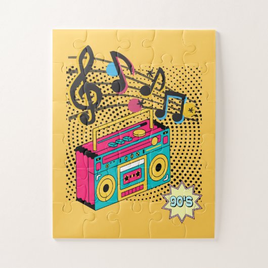 Retro audio boombox. legpuzzel (Verticaal)