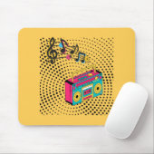 Retro audio boombox. muismat (Met muis)