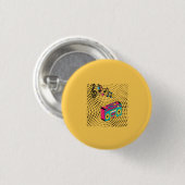 Retro audio boombox. ronde button 3,2 cm (Voorkant /achterkant)