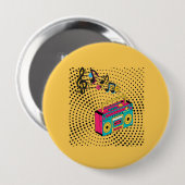 Retro audio boombox. ronde button 4,0 cm (Voorkant /achterkant)