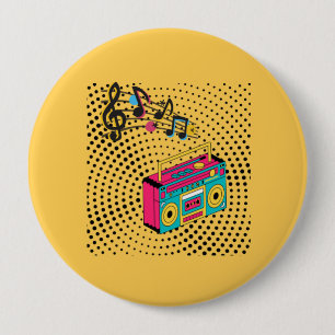 Retro audio boombox. ronde button 4,0 cm