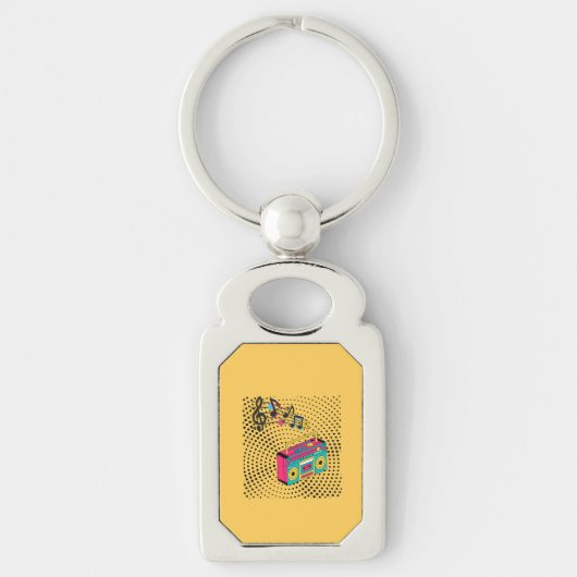 Retro audio boombox. sleutelhanger (Voorkant)