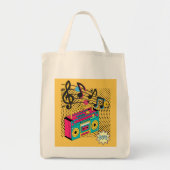 Retro audio boombox. tote bag (Voorkant)