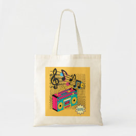 Retro audio boombox. tote bag