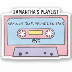 Retro-audio cassette, aangepaste tapeband, naam sticker