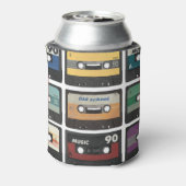 Retro audio cassette, geïsoleerde achtergrond. blikjeskoeler (Blikje Achterkant)