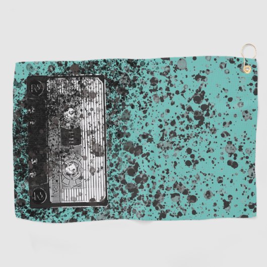 Retro Audio Cassette Golfhanddoek (Horizontaal)