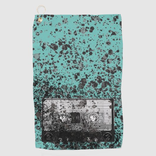 Retro Audio Cassette Golfhanddoek (Voorkant)