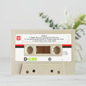 Retro audio cassette Huwelijk opslag datum Save The Date (Staand voorkant)