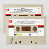 Retro audio cassette Huwelijk Save The Date (Voorkant / Achterkant)