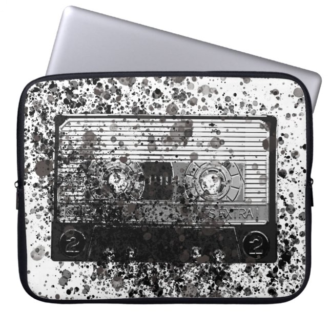 Retro Audio Cassette Laptop Sleeve (Voorkant)