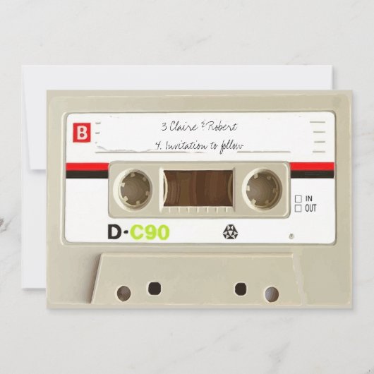 Retro audio cassette Wedding Save The Date (Achterkant)
