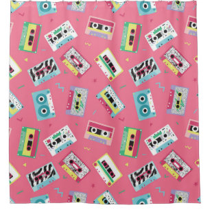 Retro Audio Tapes: 80s stijl. Douchegordijn