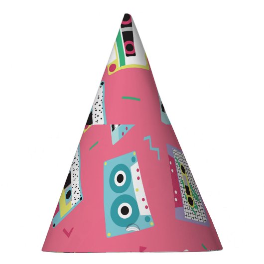 Retro Audio Tapes: 80s stijl. Feesthoedjes (Rechts)